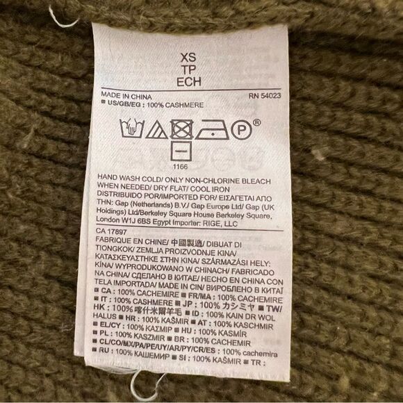 Banana Republic Todd & Duncan Scottish Cashmere Cable Knit Sweater Size XS Green - Picture 6 of 9